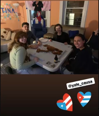 Students around a table at the 2023 Caribbean Student Mixer